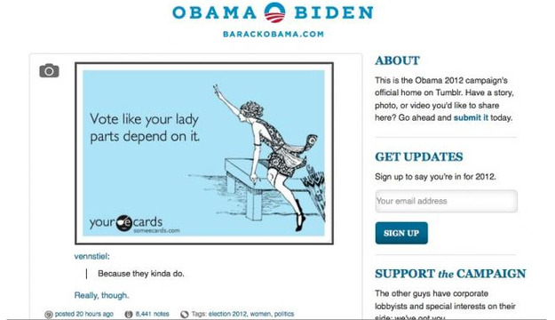 officialssay:  The Obama campaign reblogged this post on Tumblr yesterday. It has