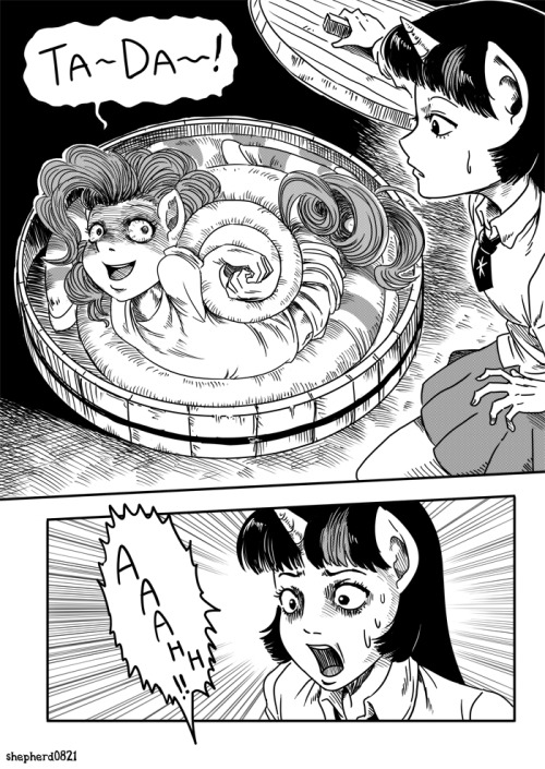 kevinsano:  shepherd0821:  Uzumaki is magic.  MOAR ITO references. I should do some more myself maybe…  That reminds me, i haven’t read this one yet. I’d better go do that… Ito is pretty awesome. The amusing (and creepy) thing about