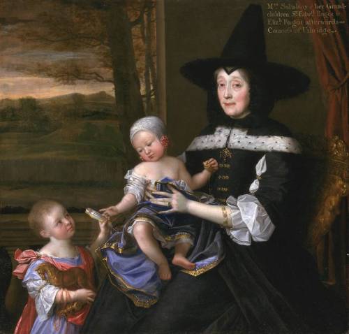 Portrait of Mrs Salesbury with her Grandchildren Edward and Elizabeth Bagot 1675-6, John Michael Wri