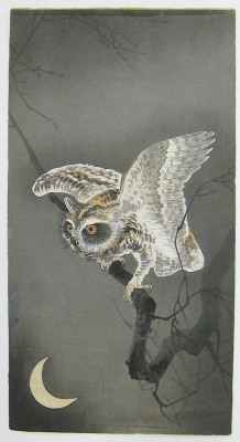 art-and-fury:  Owl and Moon - Ohara Koson