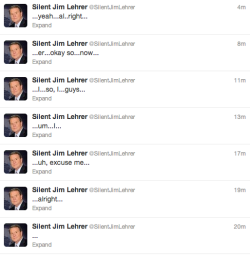 spookynixon:  Silent Jim Lehrer Twitter 