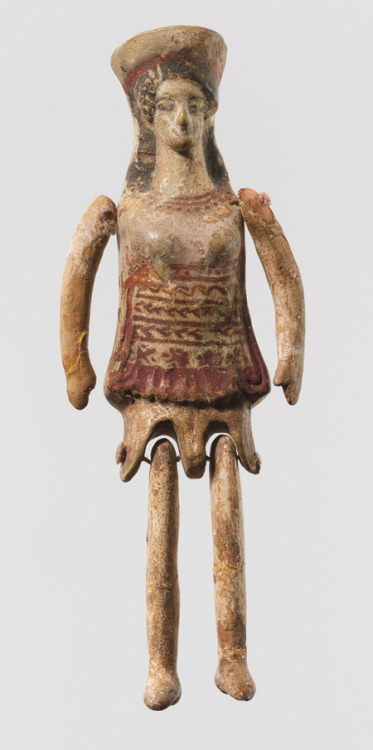 fourteenth:Terracotta figurine with articulated arms and legs, early 5th century B.C.Greek, Corinthi