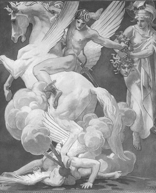 caldeira:Perseus on Pegasus Slaying Medusa by John Singer Sargent 1921-25After using the gorgon head