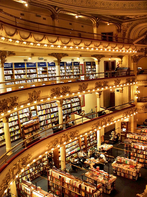 El Ateneo Grand Splendid, one of the most well-known bookshops in Buenos Aires, Argentina (by katiem