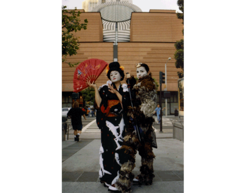 Tina Takemoto and Jennifer ParkerDrawing Complaint: Memoirs of Björk-Geisha, Guerrilla Performance a