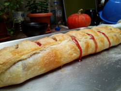 Apple Strudel (with berries) from VeganYumYum&rsquo;s recipe!  Also getting in a new shipment of Starfighter Chapter 01 books today.. I feel weird, like answering the door in an apron like, &ldquo;Oh gracious, has my erotic webcomic arrived?&quot; 