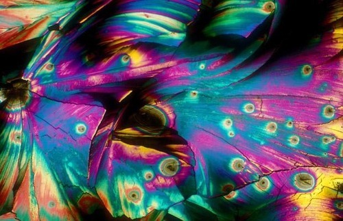 This is how alcohol looks under the microscope: