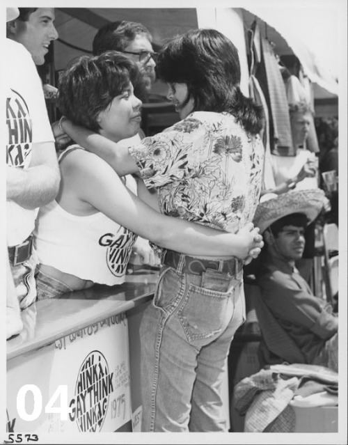 ineedtothinkofatitle:  10 Historical LGBT Moments Pictures courtesy of ONE National Gay & Lesbian Archives. 01. Police Officers Holding Hands At The Los Angeles Christopher Street West Pride Parade - 1972 02. Man Holds A ‘We Are Your Children’