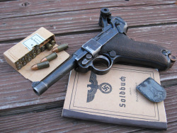  German Luger P08 One of most famous handguns in history, the Luger would give rise to the 9x19mm Parabellum. WWII bring-backs with documents can give a Luger a huge boost in value; even more so if it can be connected to a specific battle or even German