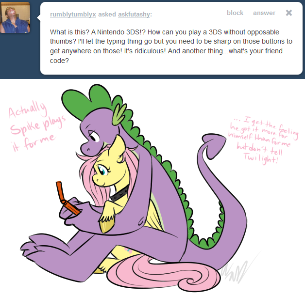 askfutashy:  I mean why would you give a pony a handheld console? That’s just silly