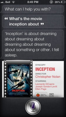 Siri not a huge fan of inception