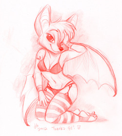 A con sketch i got (via proxy) from Dingbat, who is an awesome artist and a cool person &lt;3 I love her style&hellip; just look how CUTE this is XD And the world needs more bats anyway&hellip;