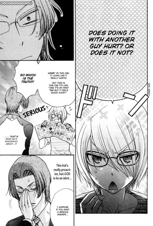 i love it when yaoi references the dumb things in other yaoi manga XD