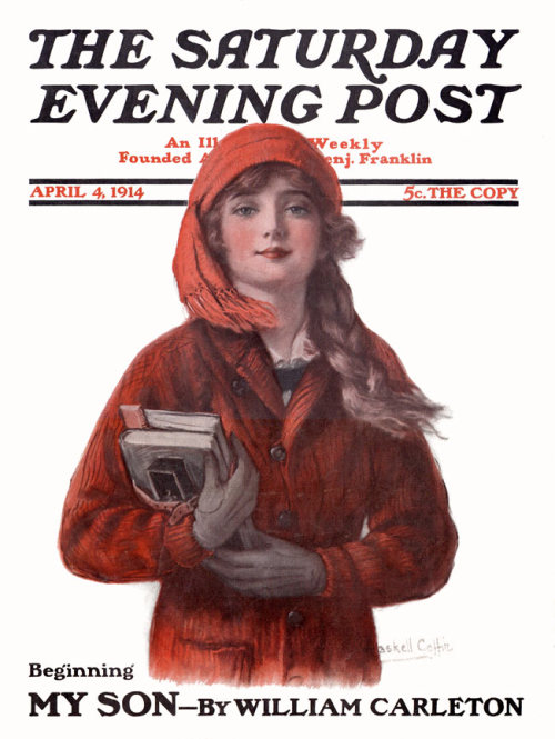 books0977:The Saturday Evening Post. April 4, 1914. Artist: Haskell Coffin (1878-1941).Coffin design