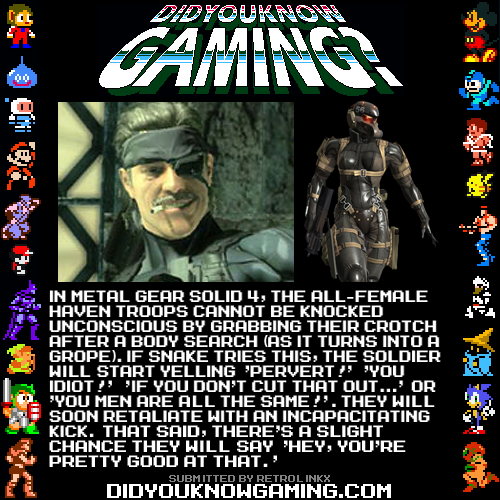 Did You Know Gaming? — Metal Gear 2: Solid Snake. Note: The