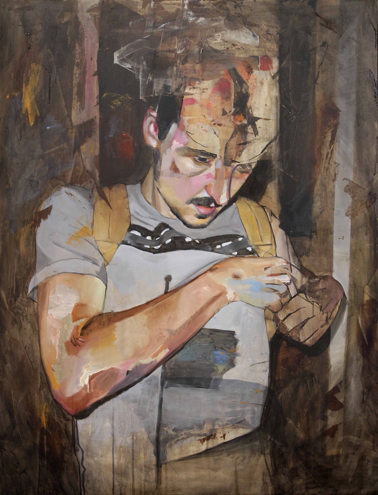 louros:  LR ; mixed media on canvas ; 116x89cm Lou Ros 2012   