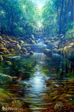 threyda:  &ldquo;Mountain River&rdquo; by Peter Rodulfo #Threyda #psychedelic #visualart #psychonaught 