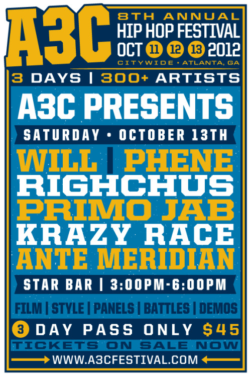 Catch Righchus performing live at A3C Hip Hop Festival, Atlanta, GA. Saturday 10.13.2012http://www.a