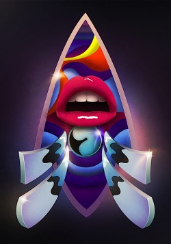 (via Retro Futuristic Illustrations by Hypnosky | Abduzeedo | Graphic Design Inspiration and Photoshop Tutorials)