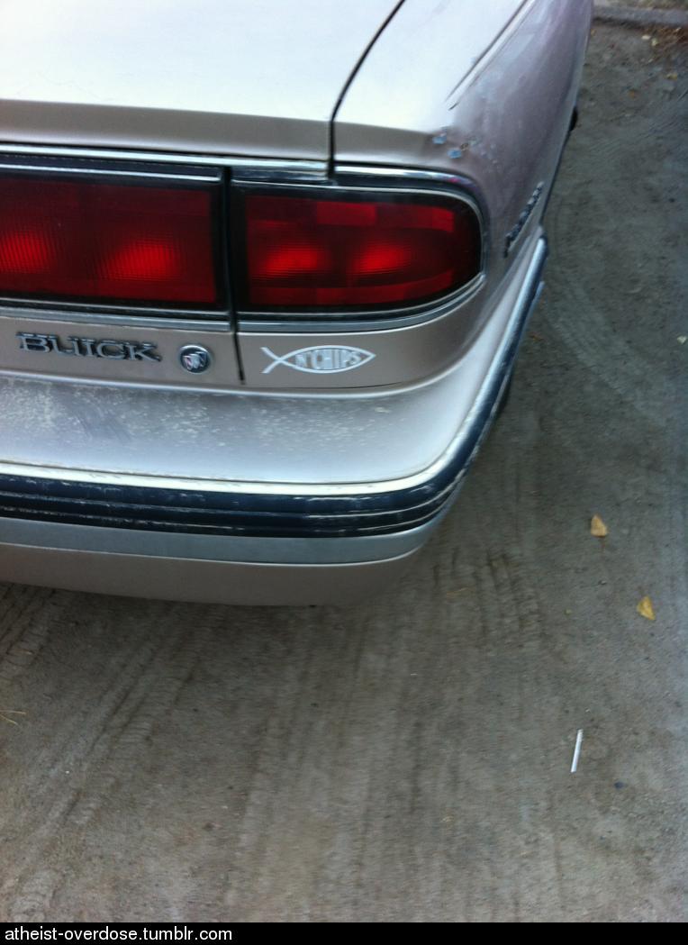 atheist-overdose:  Found this in my parking lot today, made me giggle.follow for