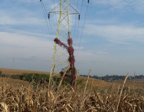 The green being on the pylon has turned red.