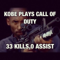 justinmanaghan:  Haha 😄🏀 #Kobe #COD