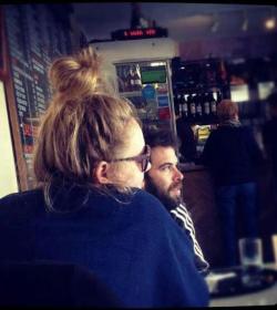 adkins-dream:  yesterday (5) at Carats Cafe,  Brighton - England OMG *-* sweet Delly ♥♥♥ 