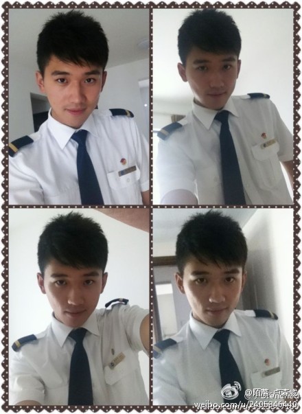 asian-guys-are-sweet:   Lu Senwei, a cute flight attendant of some China airlines.