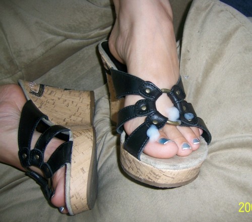 Crummy sandals - would love to see her walking in public like this !