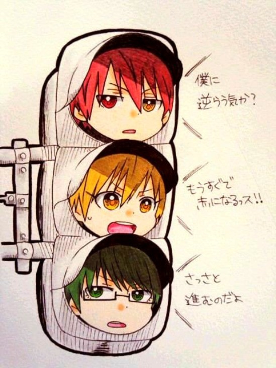 fuwacchi:  boy-a:  Lol.   Akashi: Are you going to oppose me?Kise: It’s going