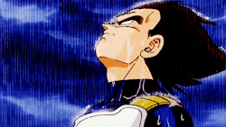 vegetapsycho:  ssj4warriors:   It Doesn’t Matter How Much Power You Have If You Cant Hit The Guy   The classic scene of Vegeta brooding in the rain, a staple of many shounen anime and vegeta fanfictions to come