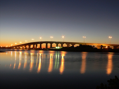 just-wanna-travel:Port Orange, Florida, USADunlawton Avenue, over the Halifax River, providing acces