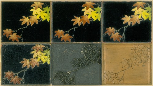 Yasuyuki Namikawa (Japanese; 1845–1927)Demonstration set of cloisonné techniqueSix plaques in fitted