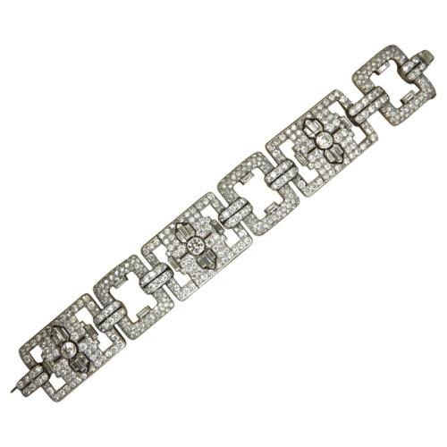 MAUBOUSSIN PARIS, Art Deco, Diamond and Platinum Bracelet, c. 1930.