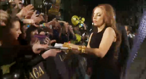 ladyxgaga:  Gaga arriving at Harrod’s in London for the launch of her perfume. 