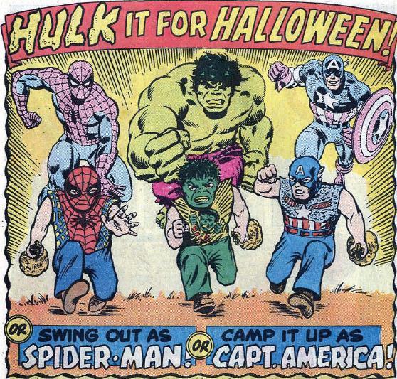 31 Days of Halloween: Day 7: Vintage Marvel Comics Halloween costume ad.
I don’t know about you guys, but I definitely plan on Hulking it this Halloween.