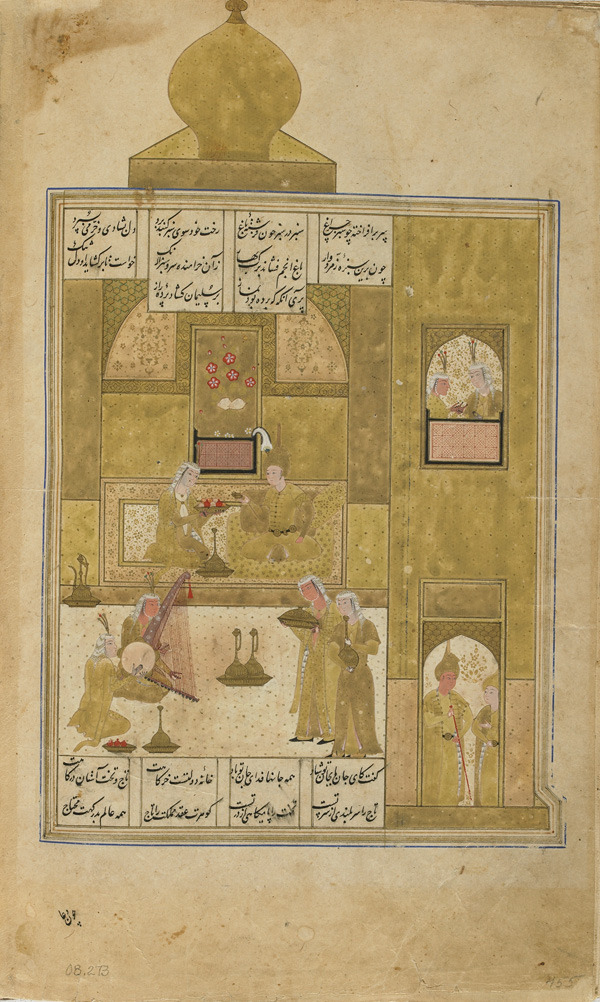 timur-i-lang: Bahram Gur and his Seven Princesses, from a Khamsa of Nizami. Shiraz,
