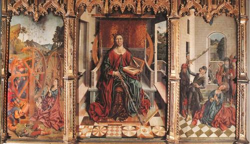 twohandedengine:Triptych of St. Catherine - Fernando Gallego 