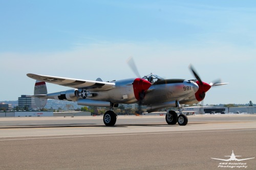 P-38 on the ground at SNA. SRS Aviation Photography