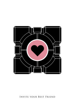 theawkwardgamer:  Portal - Companion Cube by ron-guyatt 