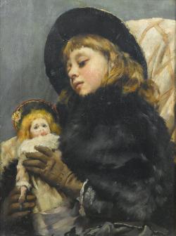 pre-raphaelisme: Girl With Doll by Thomas