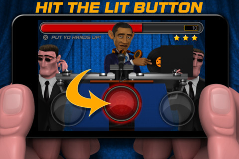 My friend created this new iPhone App, HAIL TO THE DJ, which is part wack-a-mole, part moral support for the president. Check it out! Description: Obama enters the press conference and the podium turns into two turntables for Obama to start spinning,