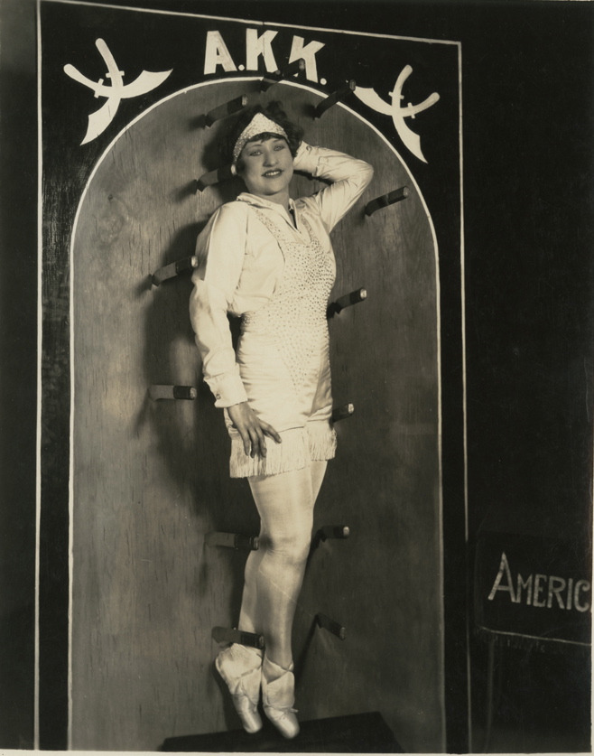 maudelynn:  Smiling Knife Thrower’s Assistant c.1920 