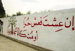  الحرية If you live, live free or die like the trees, standing up   إن عشت فعش حرا أو مت كالأشجار وقوفا