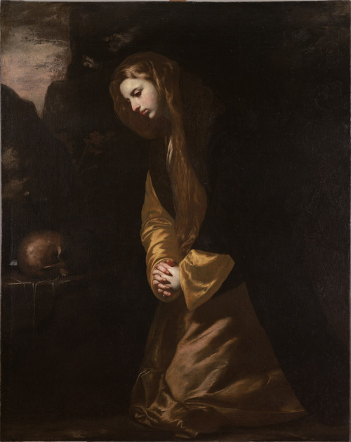 spanishbaroqueart: Jusepe de Ribera The Magdalene Meditating in the Desert ca. 1640 - Private Collec