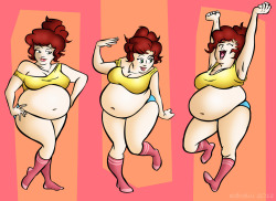 fatpeopleart:  Did this for an art trade with a VERY talented artist featuring one of her characters! Tried to play around with poses to give it a fun tone and for some body positivity (of course)!Her gallery can be found HERE: http://idacknowledged.devia