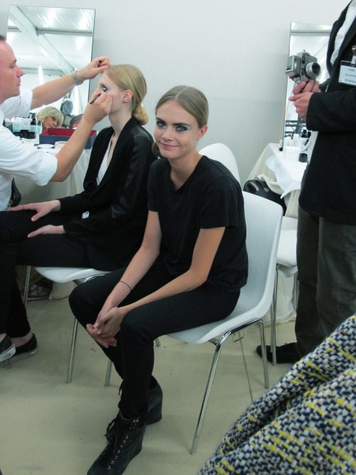 madeine5:  Cara Delevingne backstage at Chanel SS13 