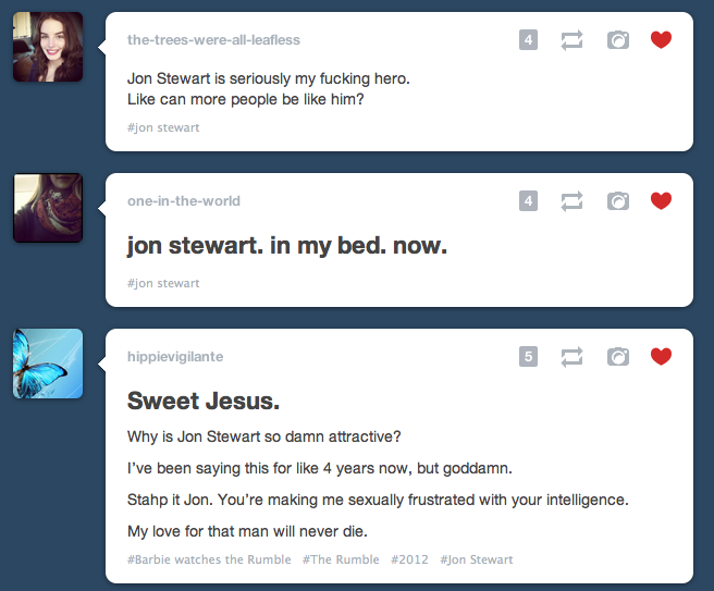 hewhoisknownasiam:  Because, goddamnit, Jon Stewart is the voice of this generation.