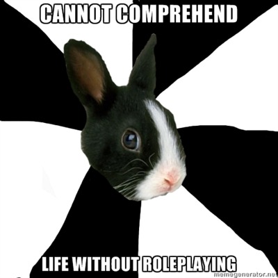 fyeahroleplayingrabbit:  I’ve roleplayed since 5th grade. I’m in college now, and still going strong! ~Submitted by Contract Souls 