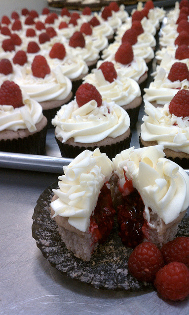 awkwardcupcake:White Chocolate Covered Raspberry @ My Delight Cupcakery by My Delight Cupcakery on F